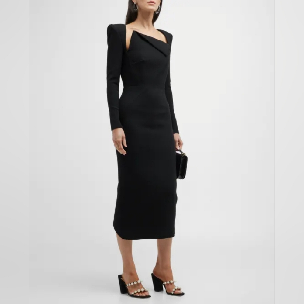 Roland Mouret Asymmetric Origami Midi Dress